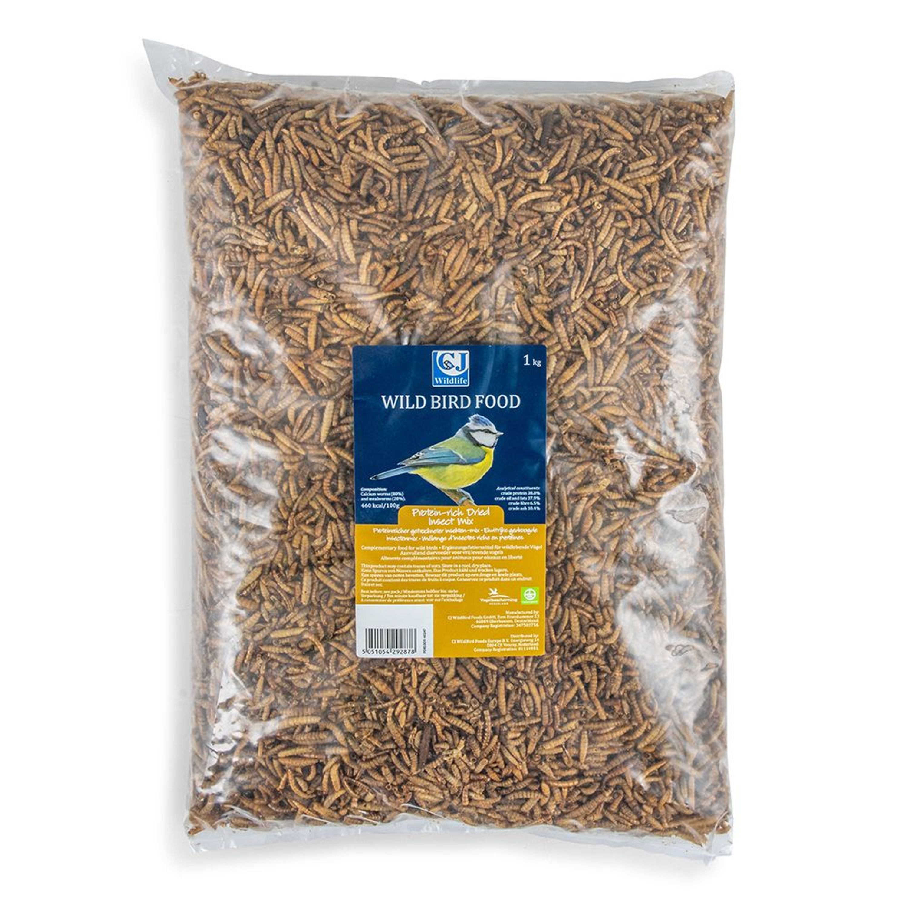 Proteinreiche getrocknete Insektenmischung 1kg | Vogelfutter | CJ Wildlife